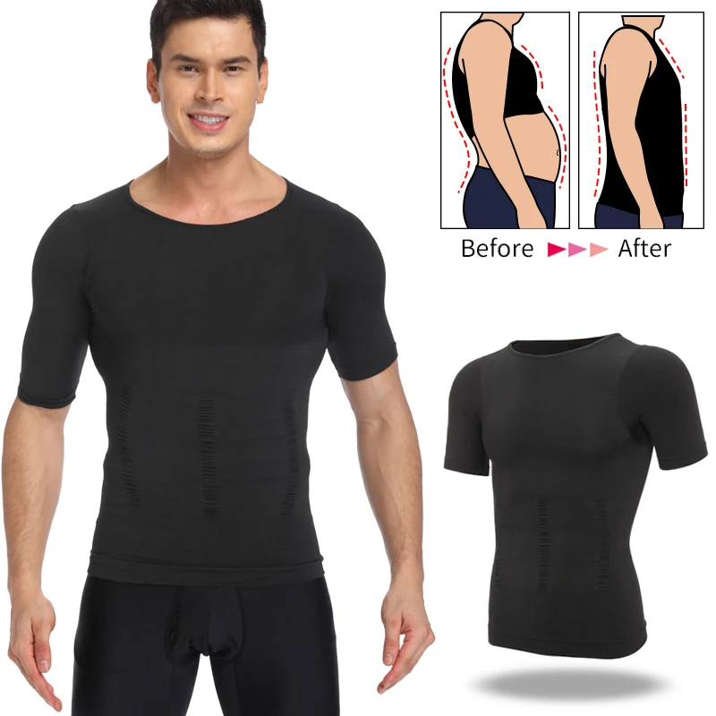 Moldeador de cuerpo para hombre, ropa interior modeladora de Control de vientre, entrenador de cintura, corrector de postura, chaleco adelgazante,