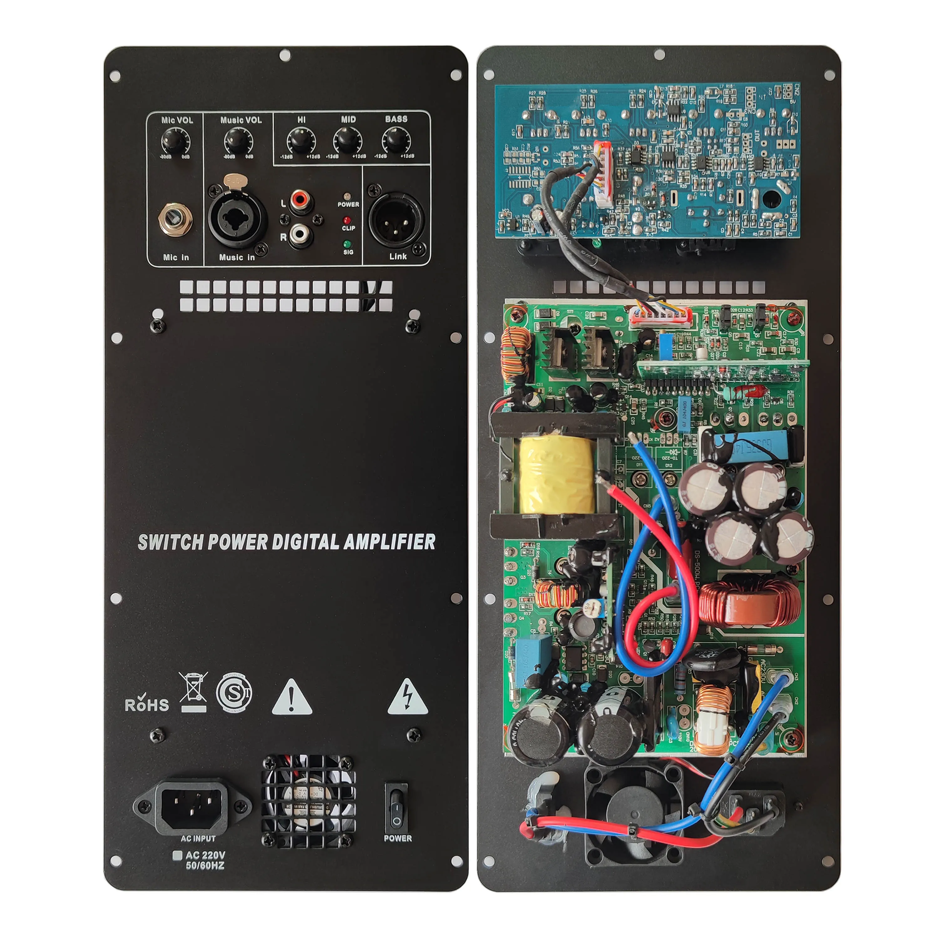 110V/220V Class D 500W Digital Heavy Power Amplifier Hifi Audio Module Active Full Range Amp Board