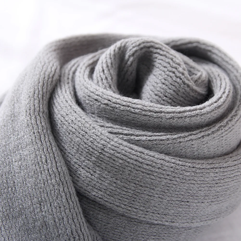 200*50cm Women Men Solid Cashmere Scarves Fashion Winter Thicken Warm Soft Shawls Wrap Pure Color Couple Knitted Wool Long Scarf