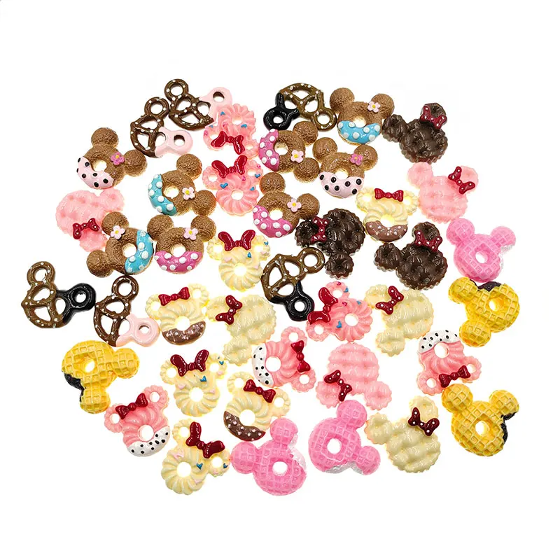 12pcs/lot  Kawaii Cute Mixed donuts foods  Flat back Resin Cabochons Scrapbooking DIY Jewelry Craft Decoration Accessories