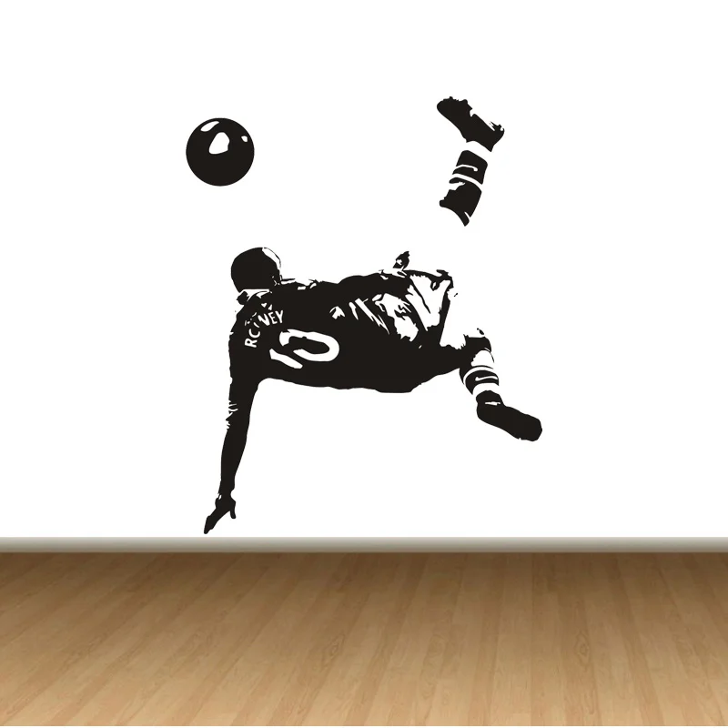 Home Decor Posters Sports Wall Stickers PVC Vinyl Removable Art Mural Football Star Neymar Goals Boys Room Wall Stickers