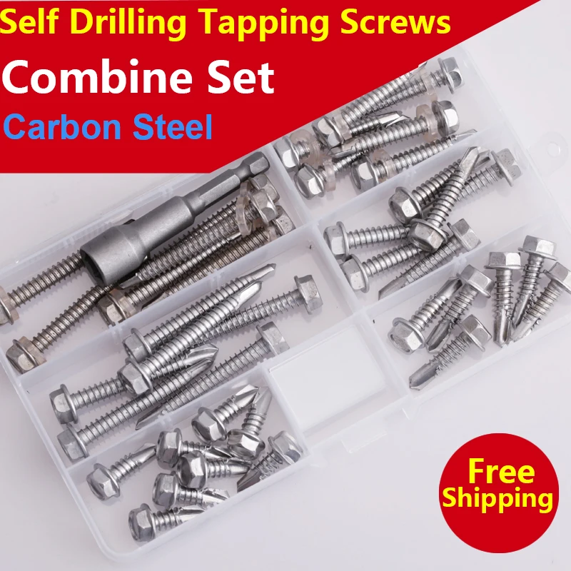 

Self Drilling Tapping Screws Round / Flat / Truss / Hexagon Flange Head Self Tapping Screw Combination Set Nibbed Wood Screws