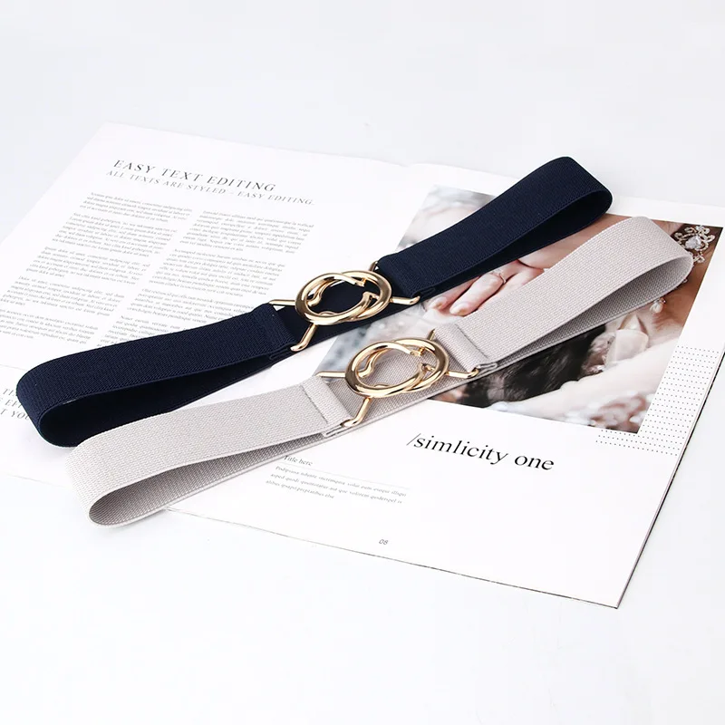 71cm Female Fashion Belt Waist Elastic Band Geometric Buckle Clothing Sweater Coat Decoration Belts for Women Girl Girdle Gift