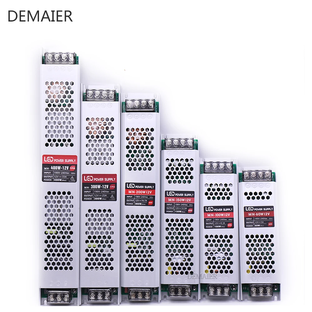 Ultra-thin LED power supply Transformator AC190V-220V zu 12V 24VSchalt Netzteil Adapter 5A 8.3a 12.5a 16.7a 20a 33a  Led-treiber