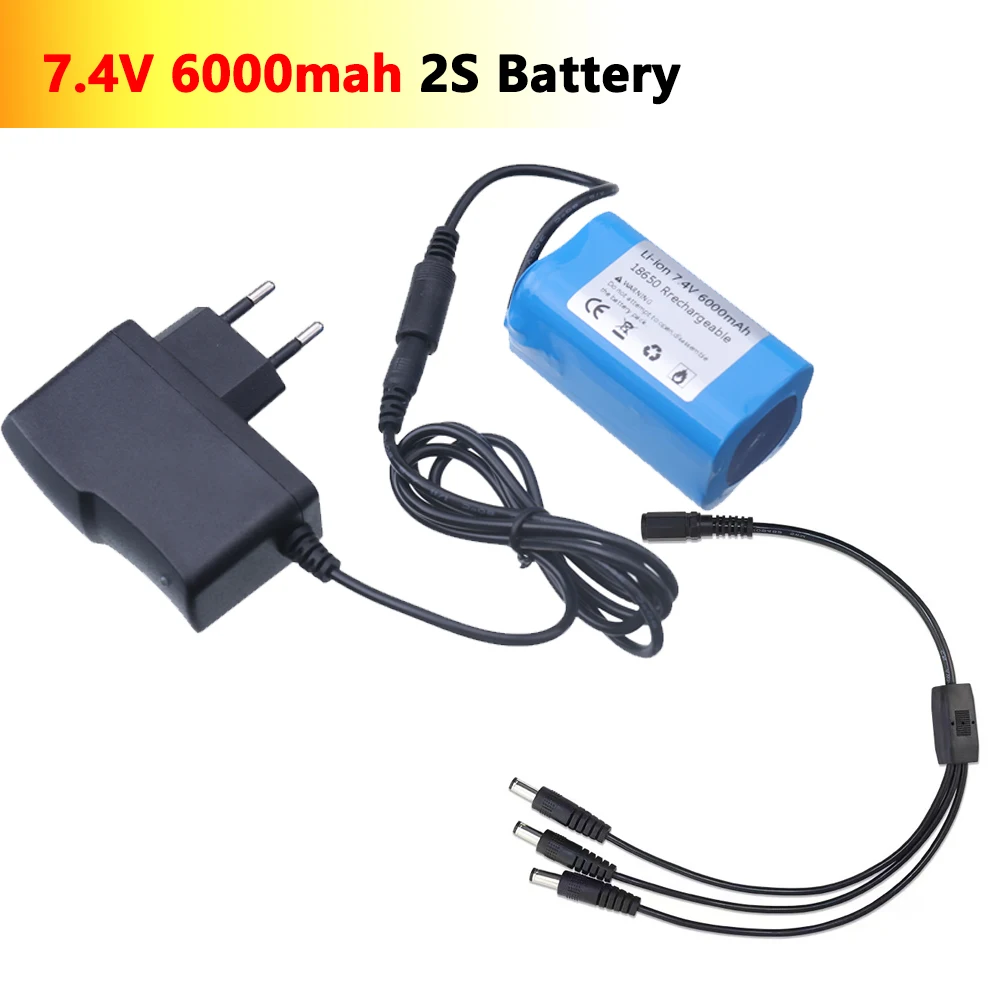 7.4V 6000Mah 2S Lipo Pin 3in1 Cáp Chuyển 8.4V Cho T188 T888 2011-5 RC Dò Tìm Cá Mồi Câu Cá Đồ Chơi Tàu Thuyền