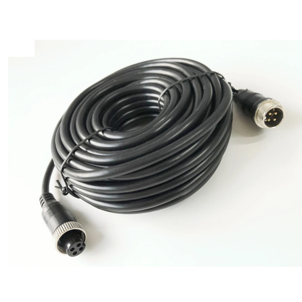 3M/5M/10M/20M/30M Copper Aviation Head Extension Cable with 4 PIN Connector for Truck Bus Monitor Camera Connection