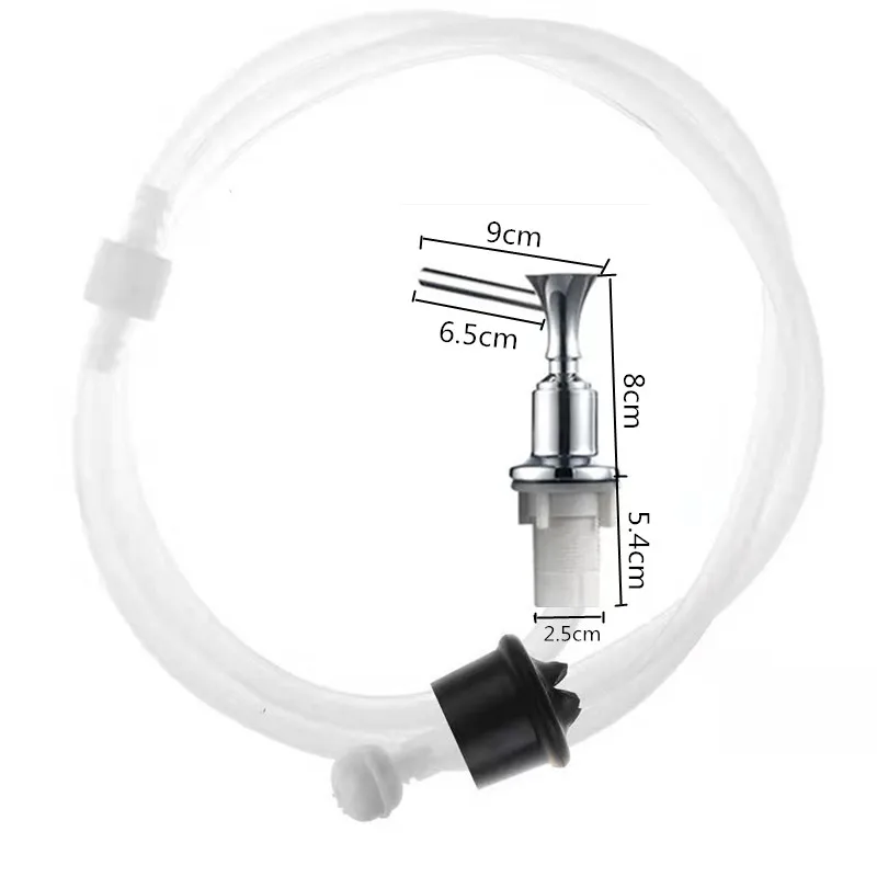 White/Silver Kitchen Bathroom Sink Soap Dispenser Pump with Brass Nozzle Press Extraction Liquid Dispenser Extension Tube Kit