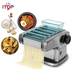 ITOP Electric Pasta Machine Noodle Maker 220V Commercial Stainless Steel Pressing Machine Dough Cutter Dumpling Skin