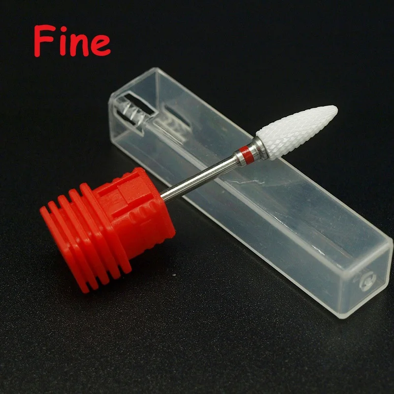 1*Fine Bullet Ceramic Nail Drill Bit Electric Manicure Machine Accessories Nail Art Tools Electric Manicure Milling Nail Files