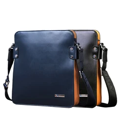 New Trend Fashion Brand Men Messenger Panelled Bag PU Leather Shoulder Bags Men Casual Briefcase High Quality Big Promotion