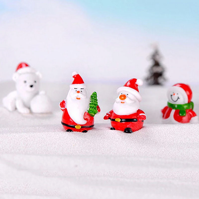 1PC święty mikołaj Snowman DIY miniaturowa figurka Xmas wystrój ogrodu mikro element dekoracji krajobrazu