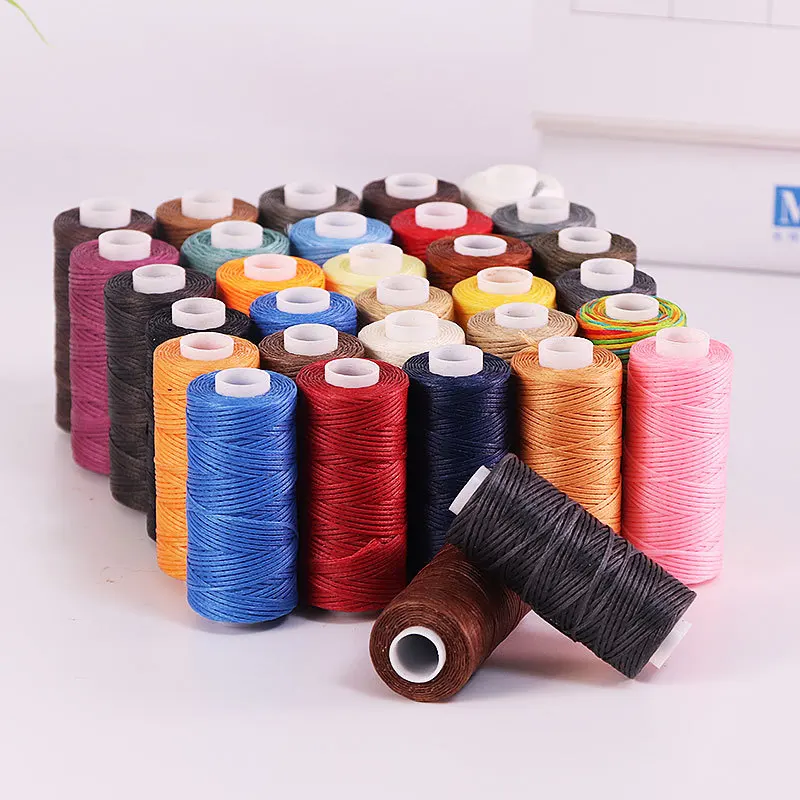 50M 150D HQ Thickness Waxed Thread For Leather Waxed Cord For Diy Handicraft Tool Hand Stitching Thread Flat Waxed Sewing Line