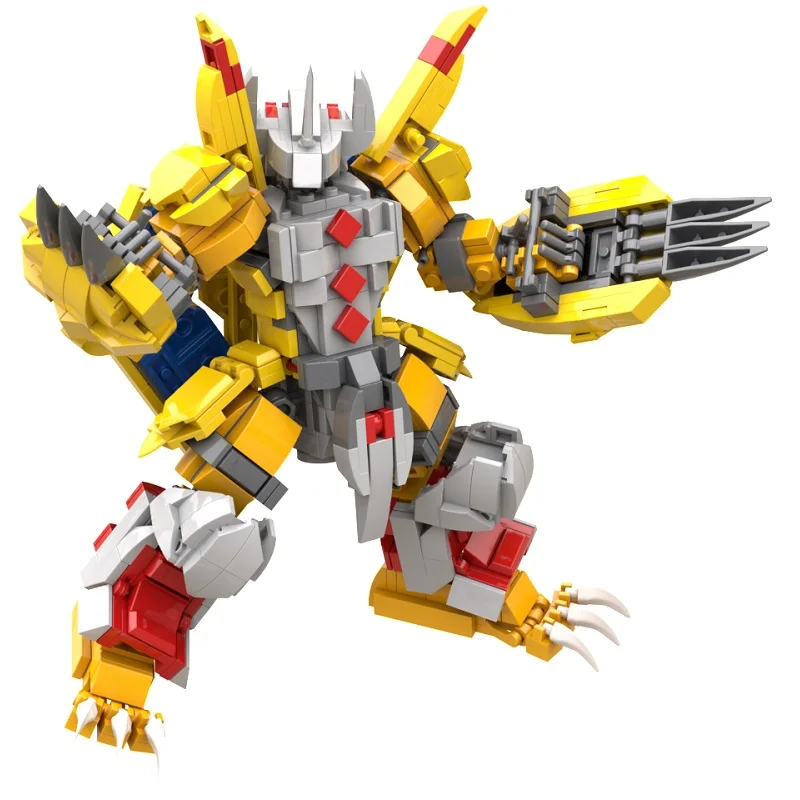 WarGreymon Building Blocks Kids Toys Digimon Anime Figure Model Toys Cartoon Action Figure Dolls Toys For Children