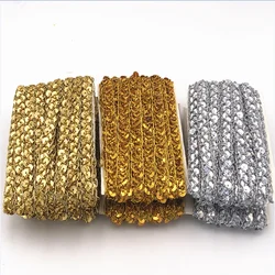 15Yards 1Cm Gold/Silber Pailletten Spitze Hause Decor Ethnische Dance Kostüme DIY Hochzeit Handgemachte Handwerk Heara Krawatte zubehör