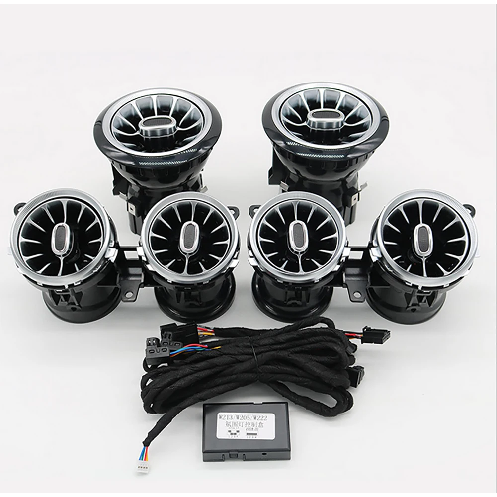 K-Auto Voor Dashboard Ac Airconditioning Vent Outlet 64-Kleur Turbo Interieurbekleding Voor Mercedes Benz E-Klasse w213 2015-2020