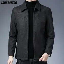 High Quality New Brand Casual Fashion Lapel Autumn Winter Mens Coat 2023 Men Clothing Fashion Jacket Solid Classic Windbreaker