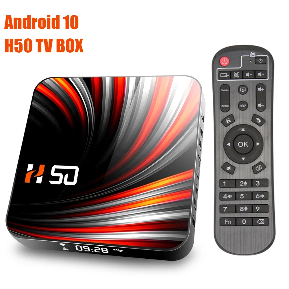 Android 10 TV Box 4GB 32GB 64GB 4K H.265 Media Player 3D Video 2.4G&5GHz Dual Band Wifi Bluetooth Smart TV Box Set Top Box