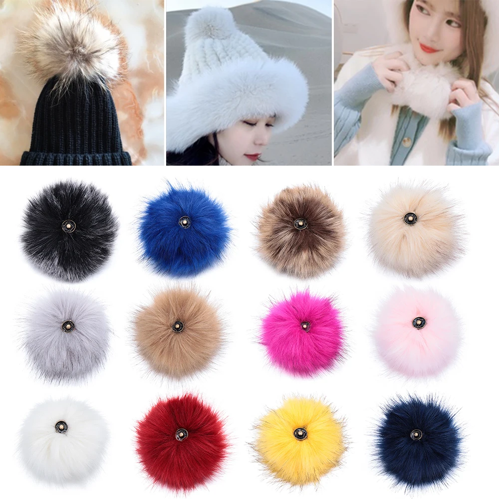 15cm Imitation Fur Pompom For Women Hat Fur Pom Poms for Hats Caps Fake Fur Pompon for Knitted Hat Cap Beanies Skullie