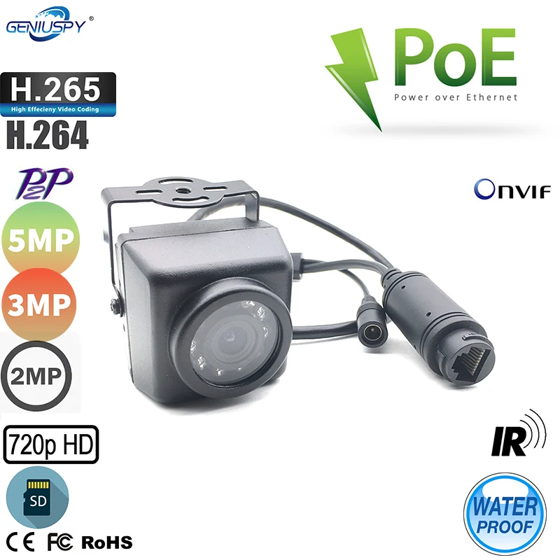 Imagem -02 - Visão Noturna à Prova Dminiature Água Câmera em Miniatura ir ip Poe em Rede P2p tf Slot para Cartão de Gravação para o Carro & Ninho Pássaro 5mp 1920p hd Ip66