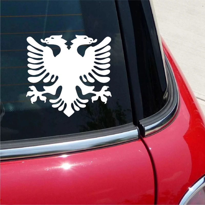 30625# Various Sizes Albanian Flag Eagle car sticker decal waterproof stickers on car rear bumper window vinyl die cut