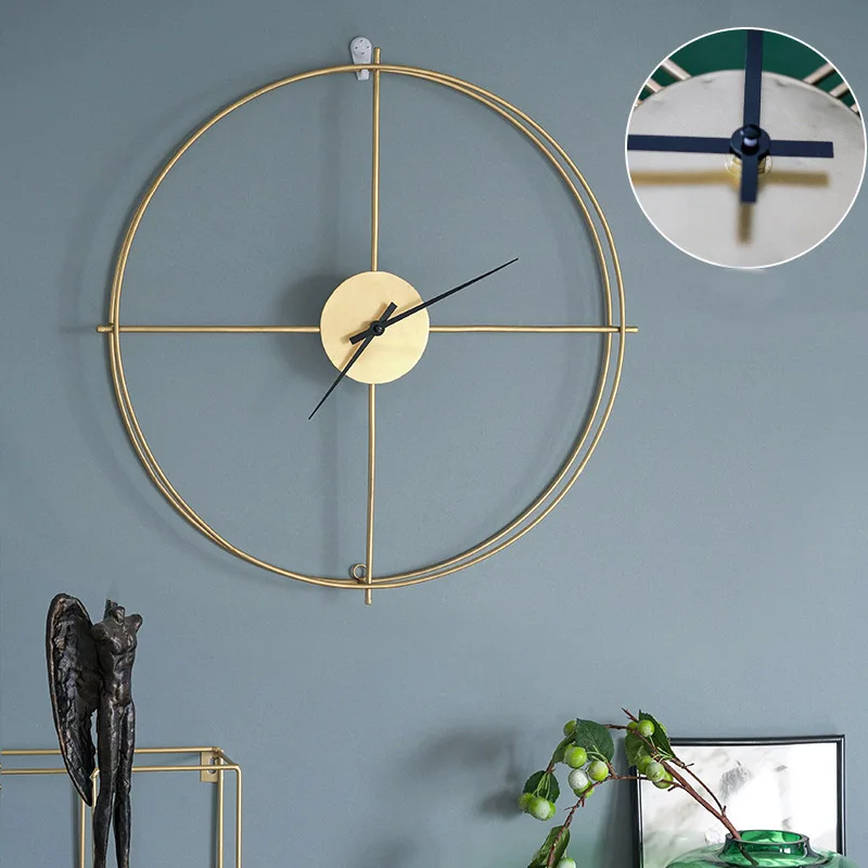 INS Nordic Living Rome Wall Clock Round Metal Clock Golden Black Wall Clock Silent Wall Watch Double Layer Modern Design Clocks