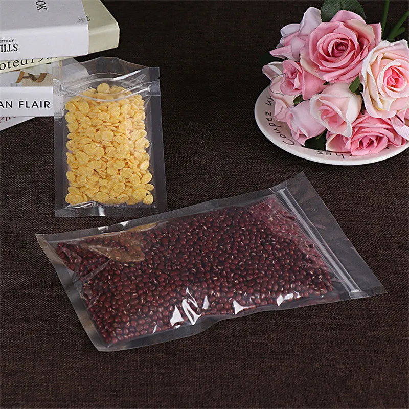 1000Pcs/Lot Multi-Size Transparent Ziplock Bag Dried Flower Tea Food Sealed Plastic Packaging Storage Bag Factory Wholesale