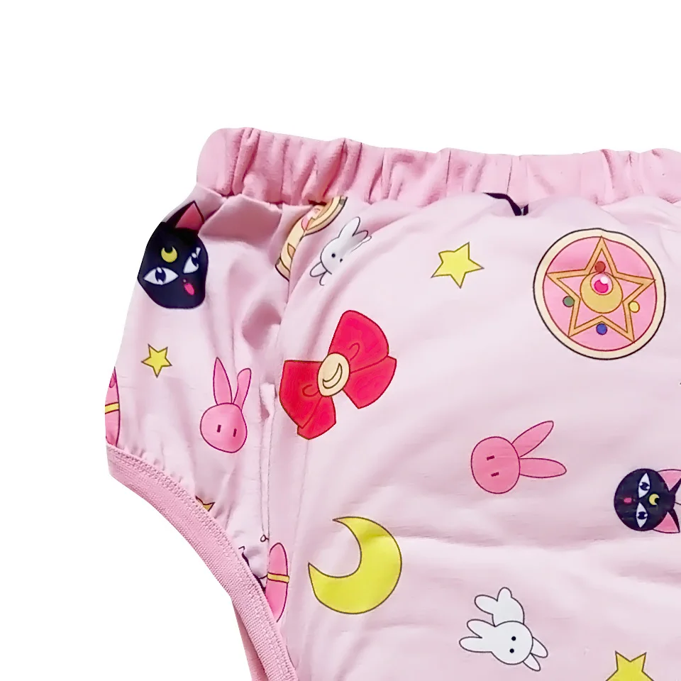 กันน้ำผู้ใหญ่เด็กการฝึกอบรมกางเกง DDLG Reusable Nappies ผู้ใหญ่ Aloth ผ้าอ้อมไม่เต็มเต็ง Underweaer กางเกงสำหรับ Boy, Girl