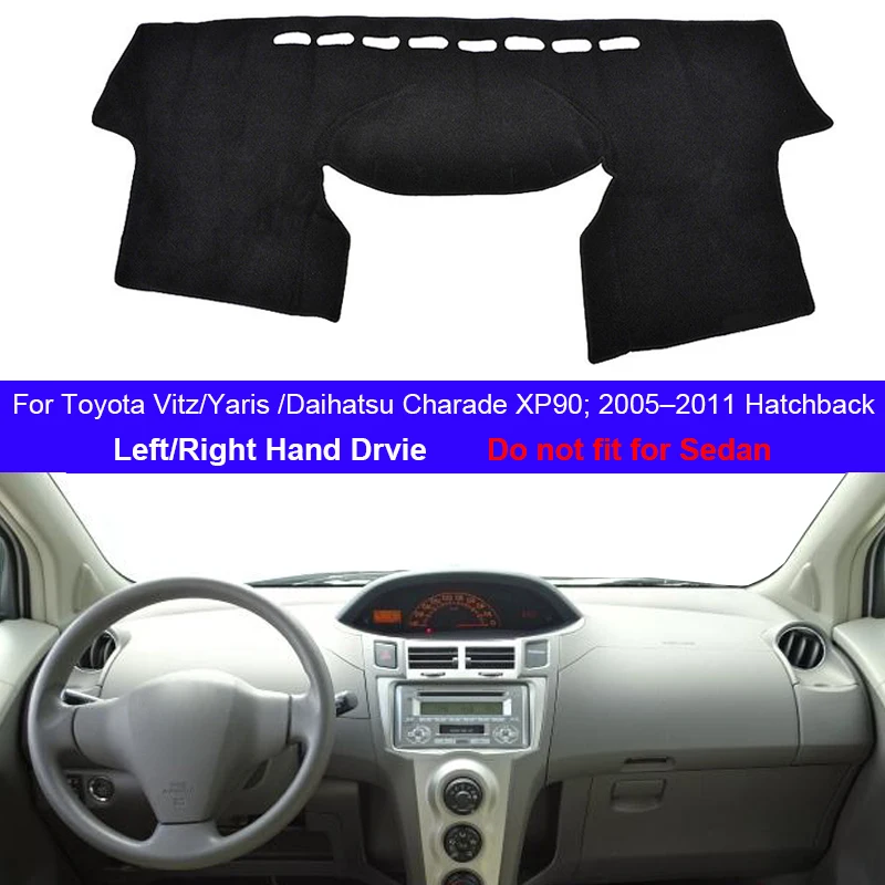 Car Dashboard Cover Dash Mat Carpet For Toyota Vitz Yaris Daihatsu Charade Hatchback XP90 2005 – 2011 LHD RHD Auto Dashmat 2010