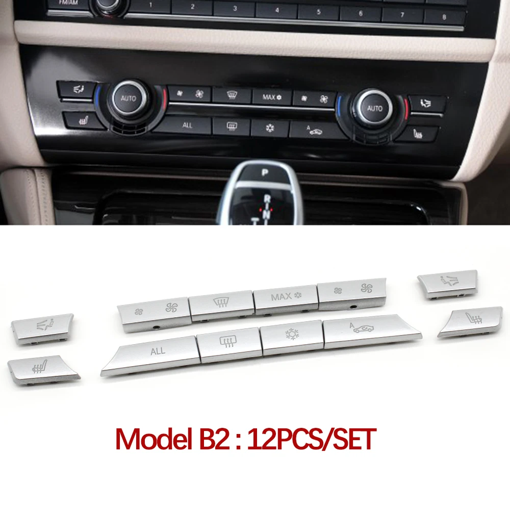 Sliver Color Dashboard Air Conditioning Temperature Control Ac Buttons Caps For BMW 5 6 7 Series F10 F01 F02 520 530