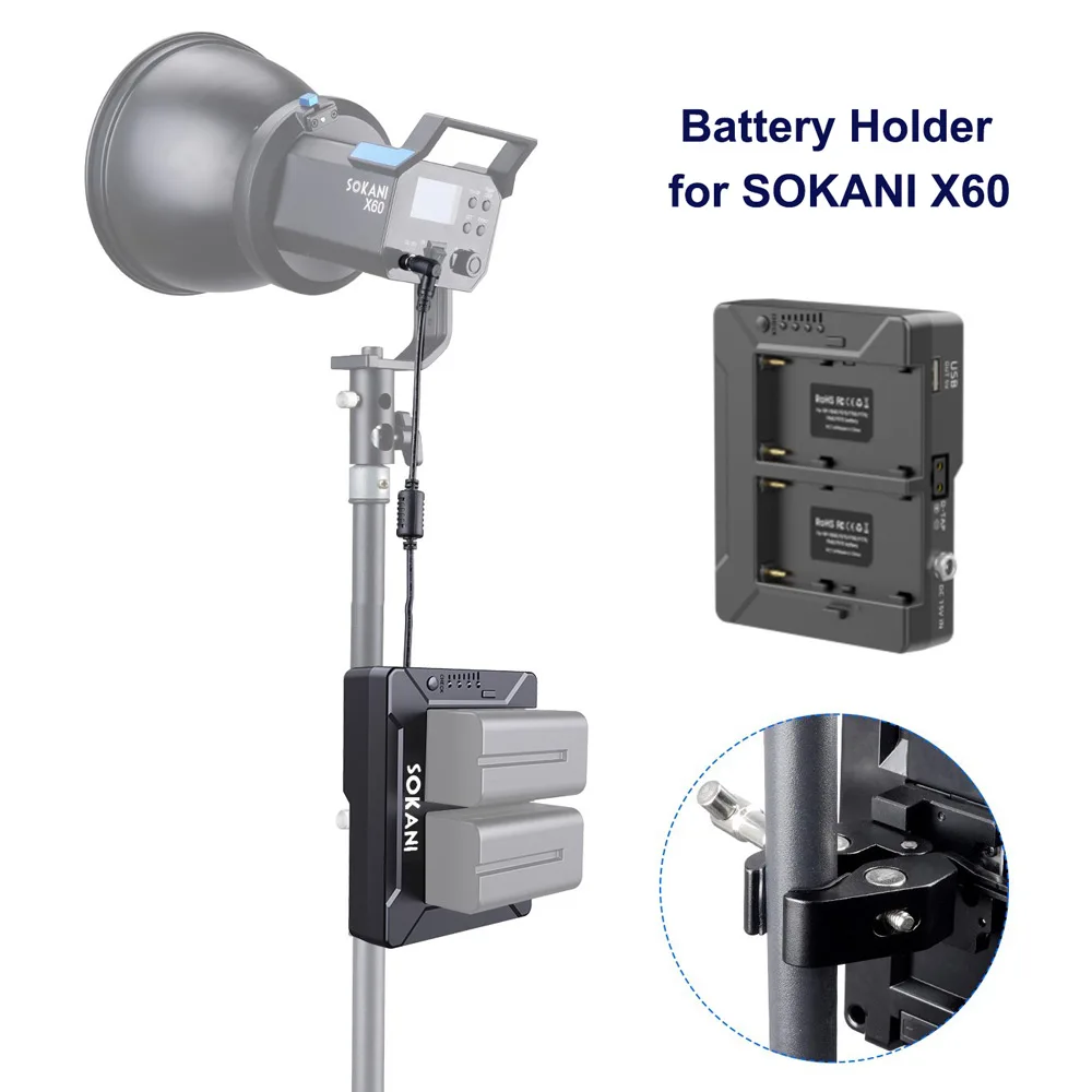 

Battery Holder Plate Mount for SOKANI X60 Photography Light Accessories
