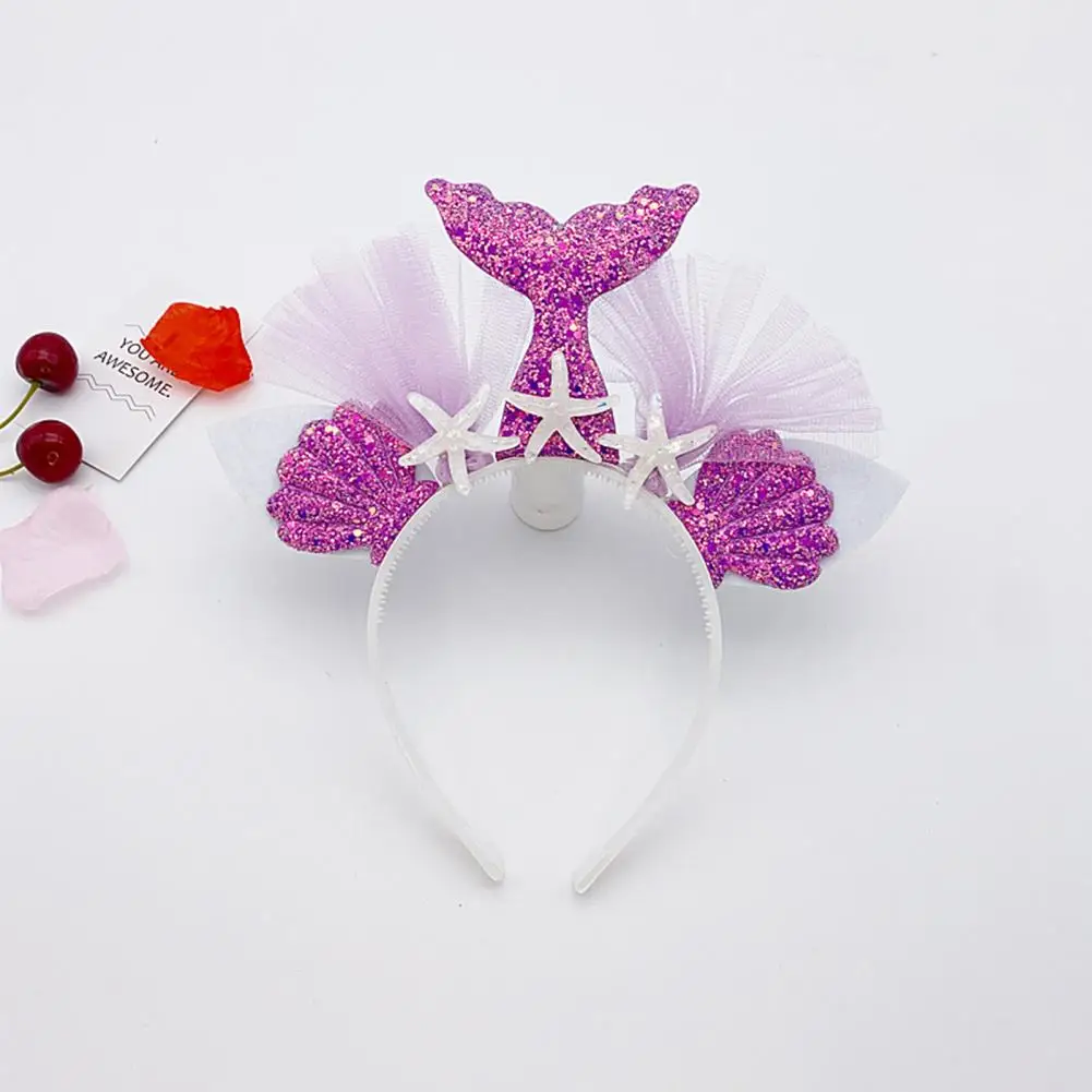 Diadema de piel sintética para niña, aro de pelo de cola de sirena delicada, 7 colores, decorativo para fiesta