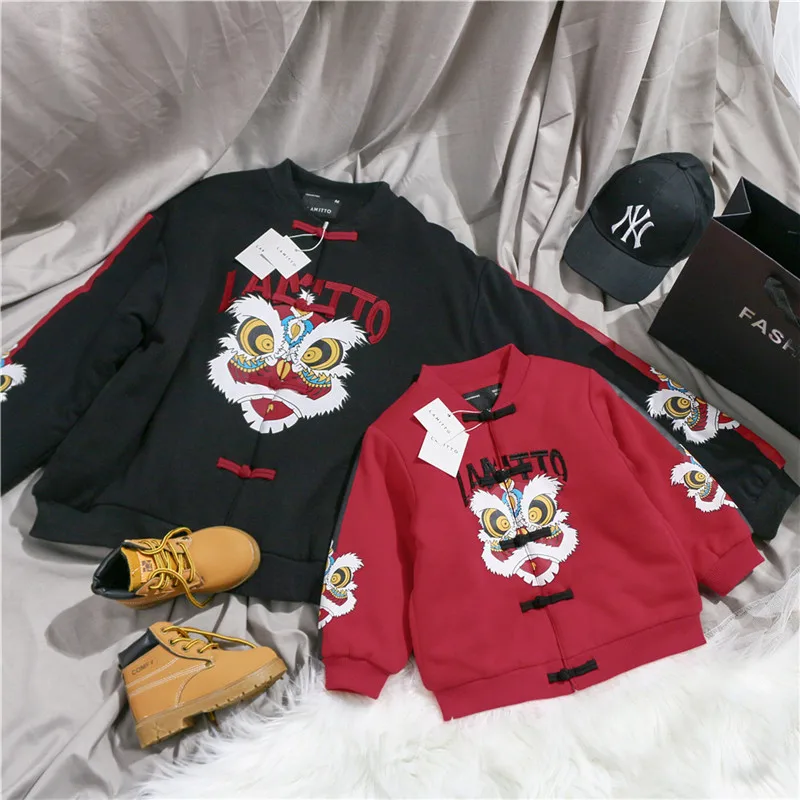 

Tonytaobaby Winter New Boys and Girls Children's Children's Clothes Embroidered Lion Cotton Clothes Parent-child Clothes