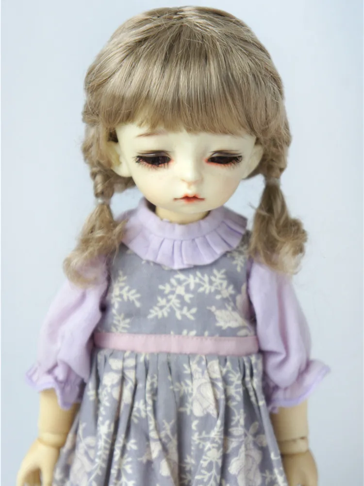 1/6 Yosd Pop Pruiken Jd571 6-7Inch 16-18Cm Smart Tweeling Krullend Vlechten Korte Anna Synthetische Mohair Bjd Pruik