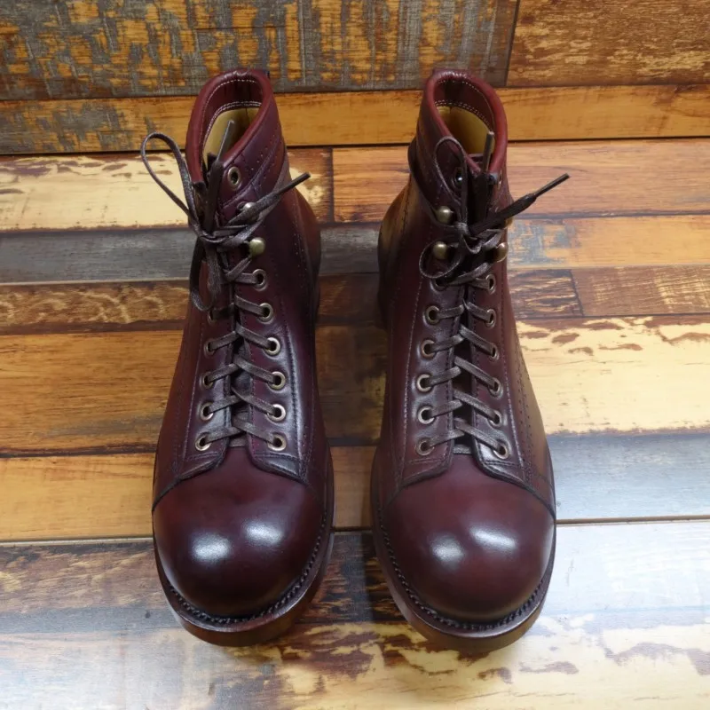 Bottines en cuir véritable pour homme, bottines à bout rond avec lacets, respirantes, de Style britannique, à la mode, pour l'extérieur, haute qualité