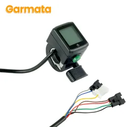 Garmata E-bike Throttle With Display 48v ​3 speeds Thumb Style Throttle Grip ​run timer LED Display Electric Bicycle Accessories