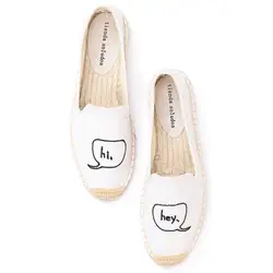 2021 Real Espadrilles Flats Shoes Zapatillas Mujer Casual Sapatos Slip On Ladies Thick Bottom Woman Hemp Loafer Fishermen Straw