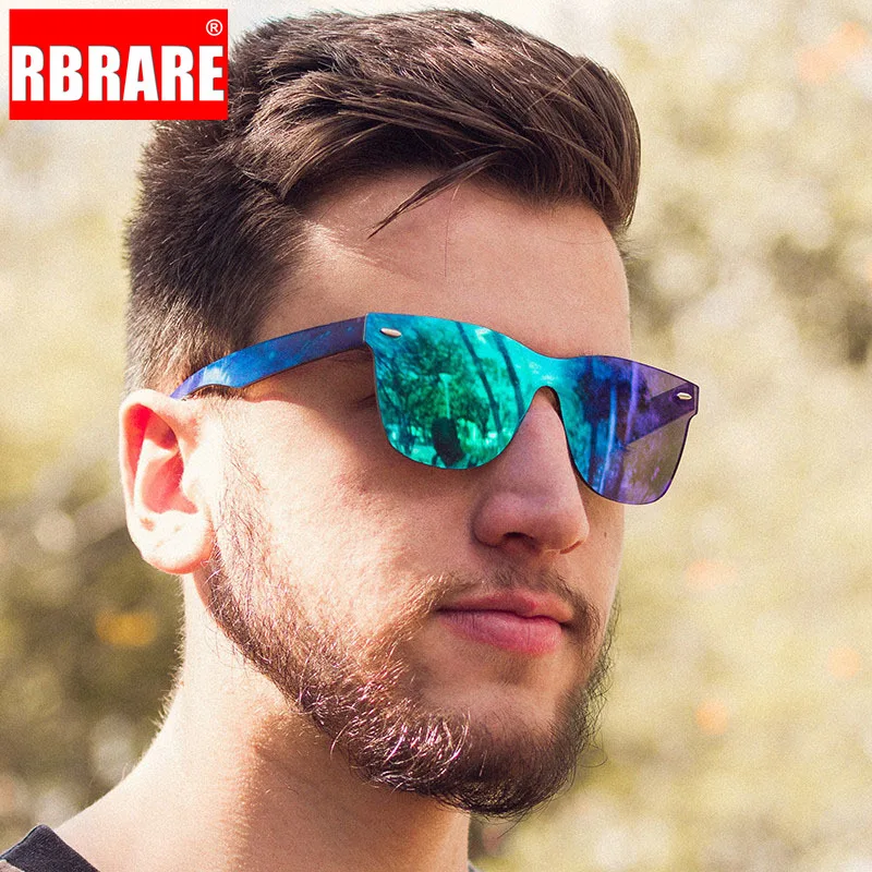 RBRARE 2023 Siamese Sunglasses Men Rice Nails Ladies Sunglasses Luxury Colorful Retro Sun Glasses Pink Mirror Shades For Women