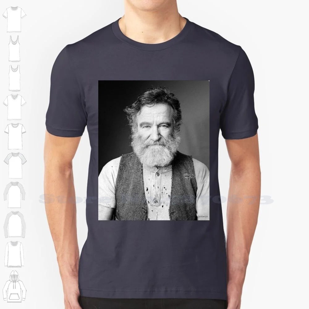 Robin Williams 100% Pure Cotton T-Shirt Robin Williams Mrs Doubtfire Comedian Mork And Mindy Alladin Genie Patch Adams Hook