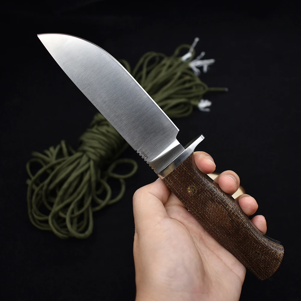M390 Powder Steel Straight Knife Tactical Outdoor Camping Hunting Survival Life-Saving Fixed Knife Sharp Fishing Knife EDC Tool