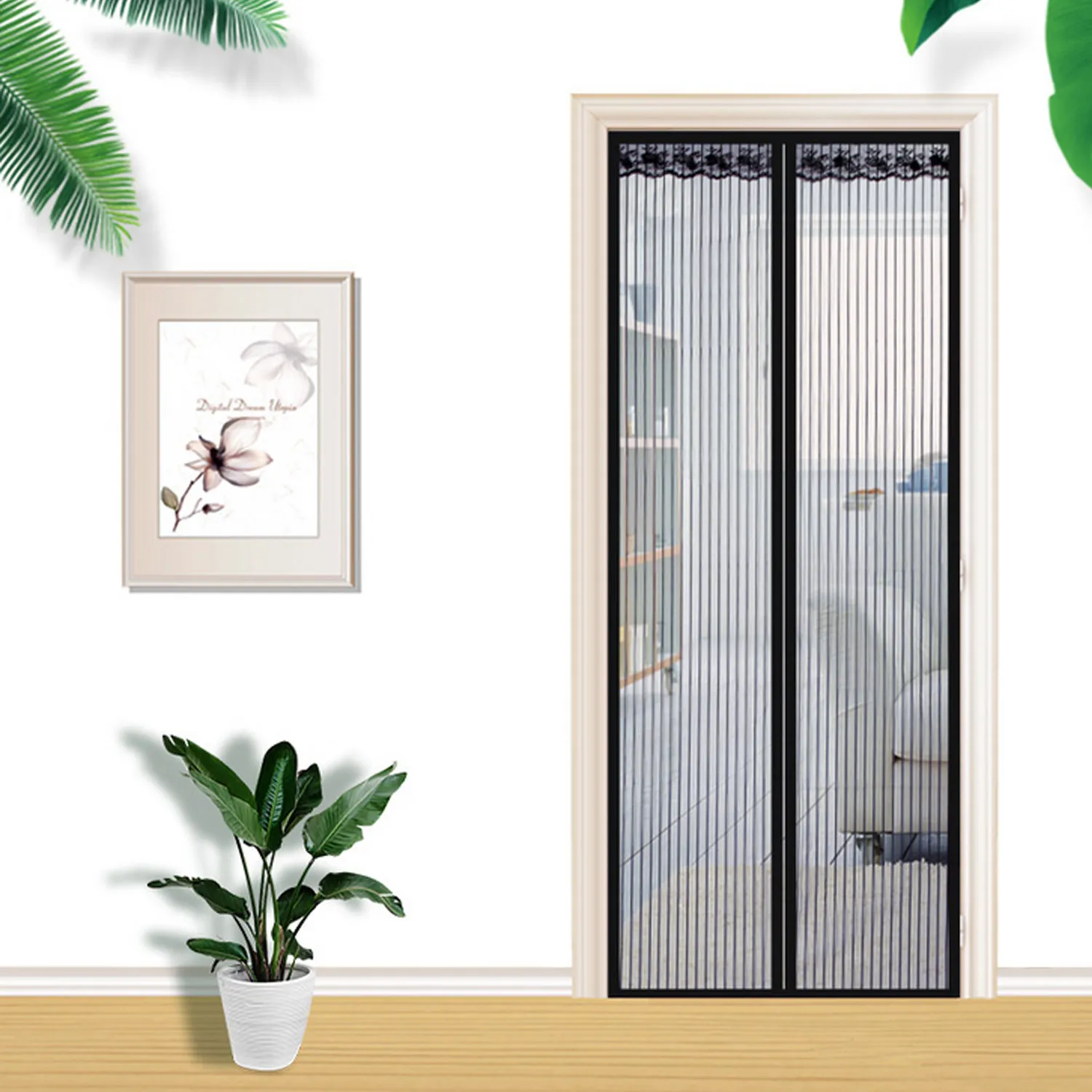 Magnetic Door Window Mesh Screen Curtain Summer Full Frame Anti Mosquito Insect Fly Mesh Net Screen Door Curtain Home Door Mesh