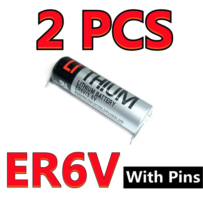 

Оригинальный новый аккумулятор PLC ER6V 3,6 в 2000 мАч с контактами, 2 шт.