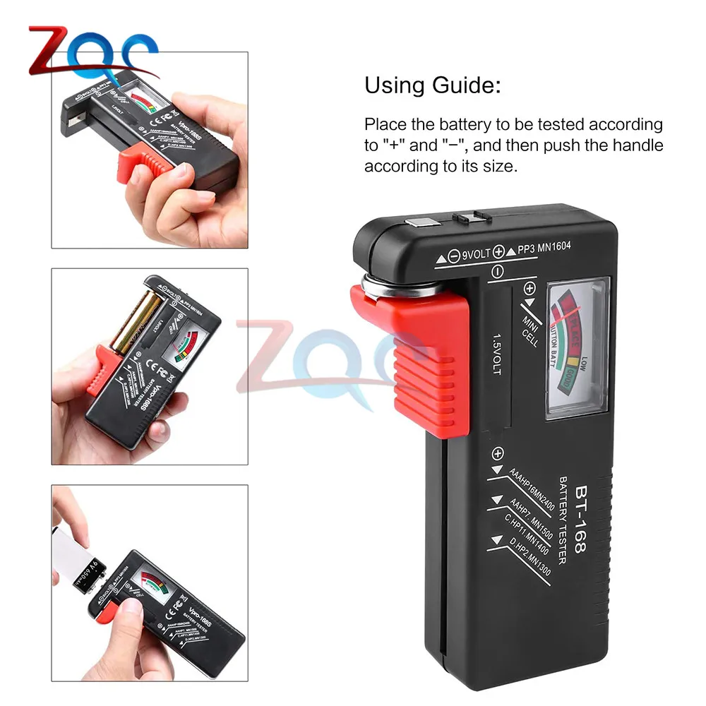 Universal Battery Tester BT-168D Digital / BT-168 Gauge Battery Voltage Detector for 1.5V AA / AAA / C / D / Button Cell 9V PP3