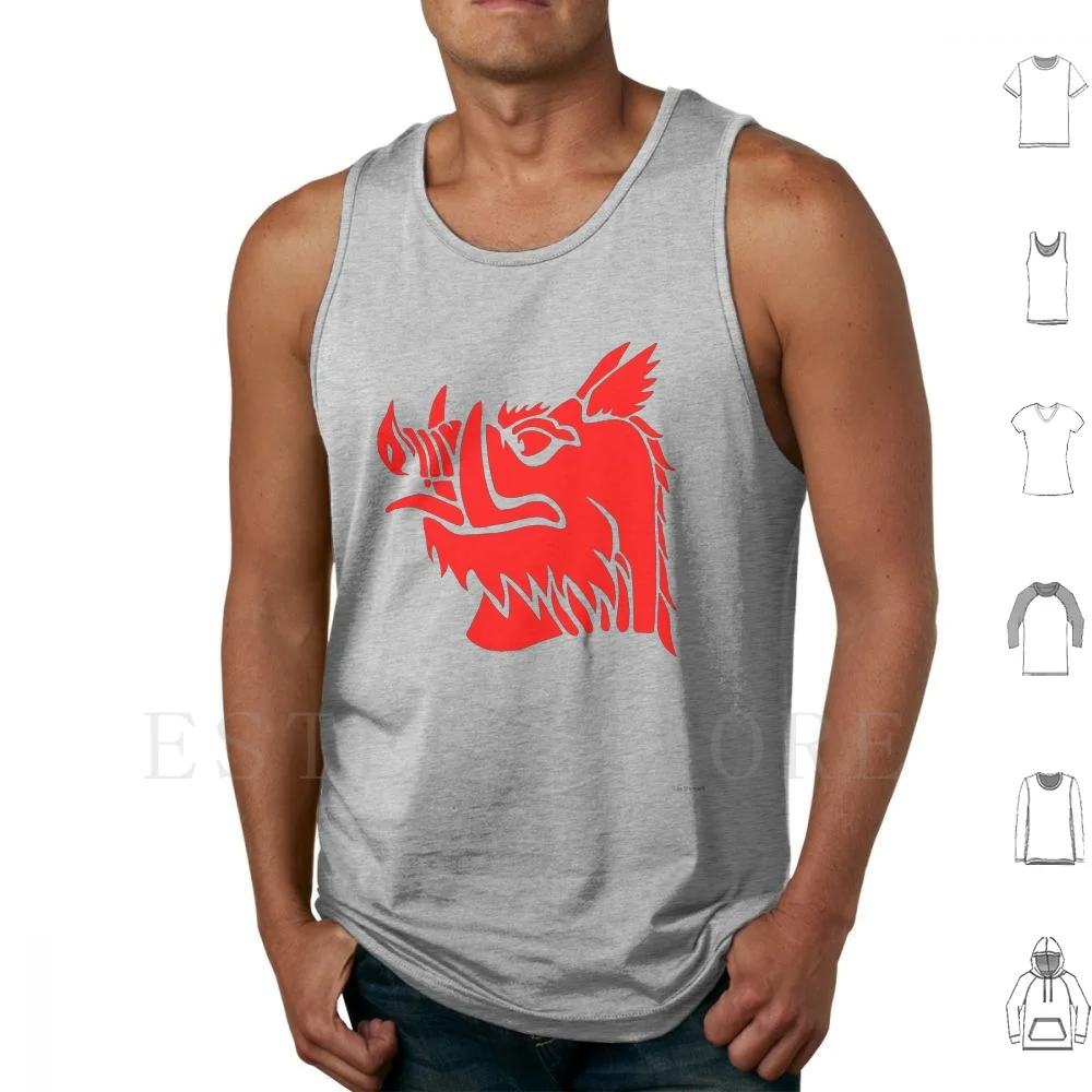 

Black Knight Boar Tank Tops Vest Black Red Knight Boar Medieval Funny Humor Emblem Holy Grail