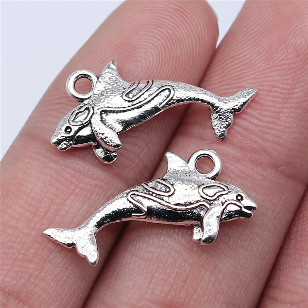 

150pcs 24x12mm Antique Bronze Antique Silver Color Fish Charm Pendant For Jewelry Making DIY Jewelry Findings