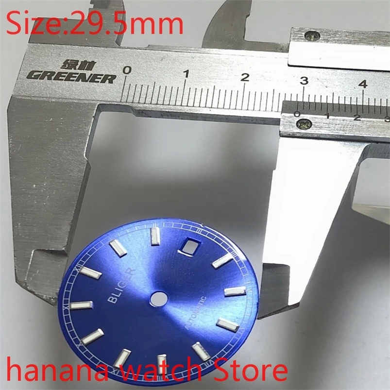 NO logo Aseptic 29.5mm Round Dial Date Kit ETA 2824/2836 Miyota 8215/8205/821A Movement Men's Watch Night Disc Parts white