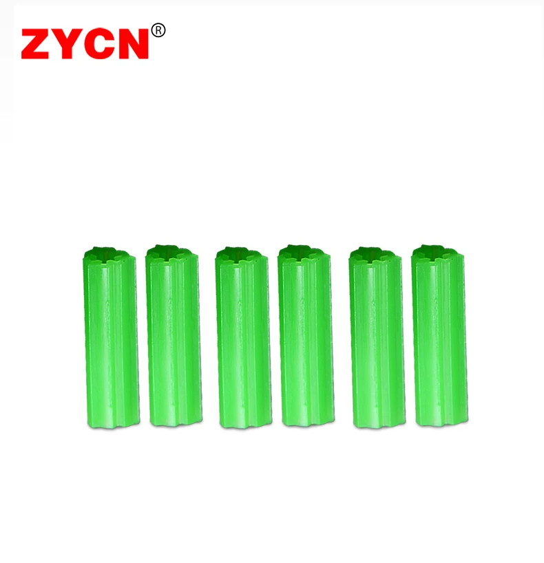 500 pz tubo di espansione in plastica verde 6mm 8mm tappo in gomma colonna in Nylon vite ancoraggio autofilettante bullone di ancoraggio per