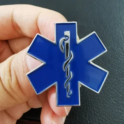 Star of Life Nursing Ambulance Enamel Pin EMT EMS Blue Badge Hospital Fancy decor for Doctors Nurses