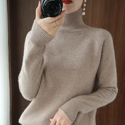 Turtleneck Cashmere sweater  women winter cashmere jumpers  knit  female long sleeve thick loose pullover