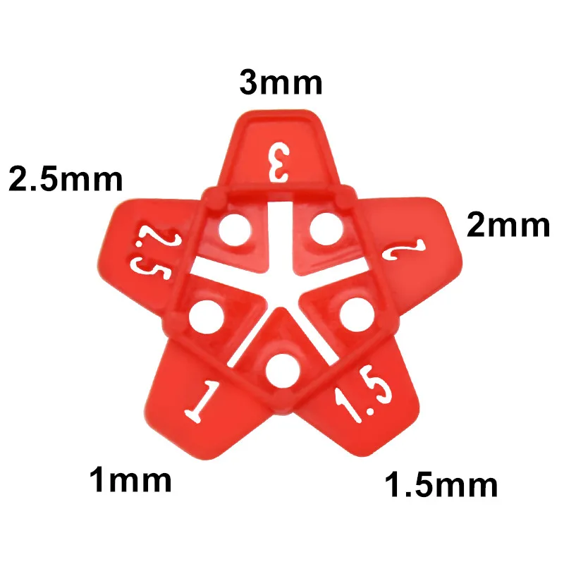 50pcs 5 Size Ceramic Gap Tile Leveling System Locator Cross Tile Leveling System Gap Manual Grout Pump Floor Construction Tools