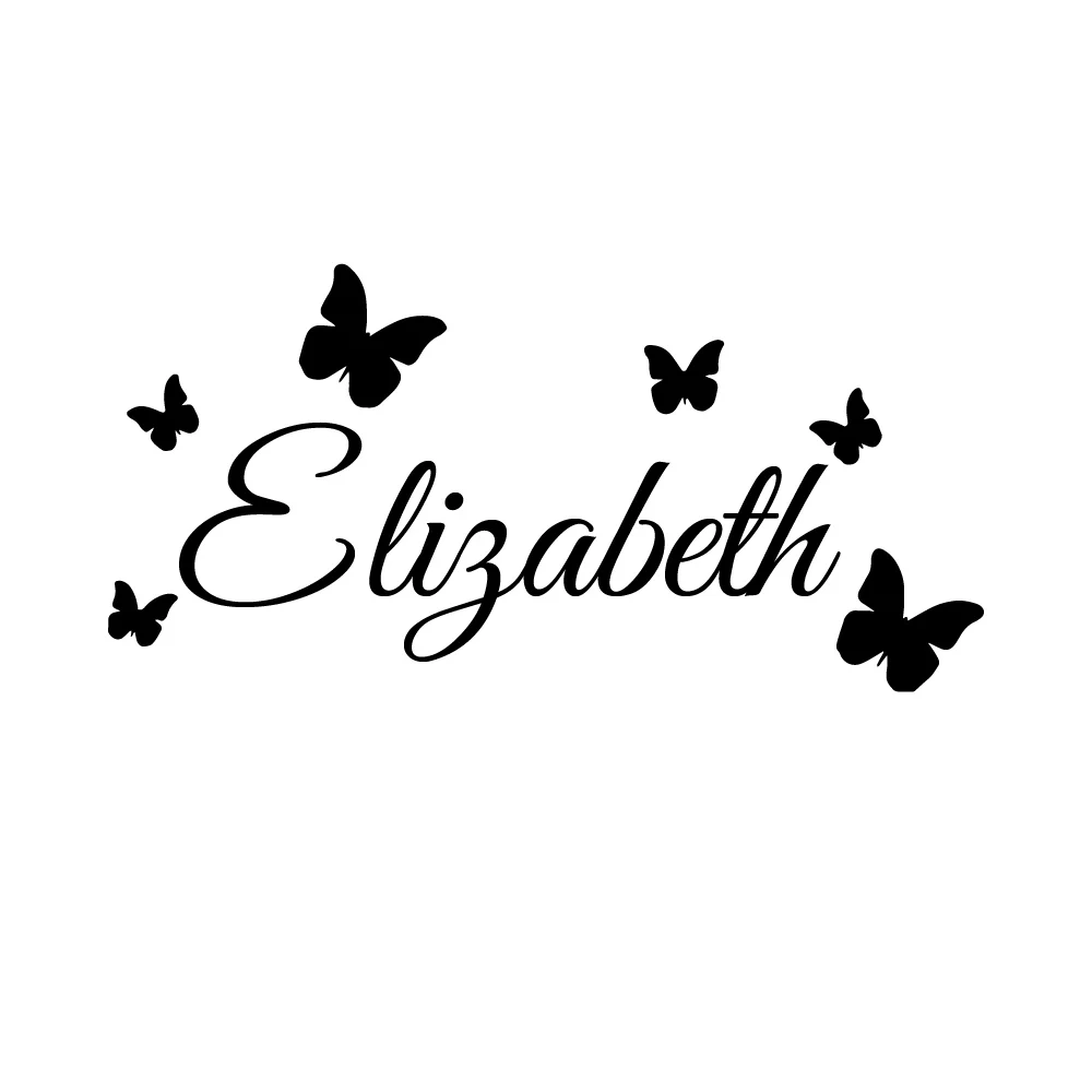 Butterflies Wall Decals Decor Kids Room Baby Custom Name Vinyl Wall Stickers in The Nursery Bedroom Headboard Ornament Y449